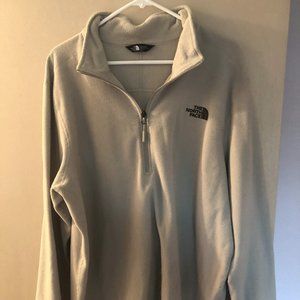 The North Face Men's long sleeve pull over with half zip - beige - Size XL